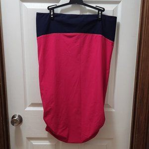 CopAlexander McQueen color block bodycon stretch gather pencil skirt Sz 46 US 13